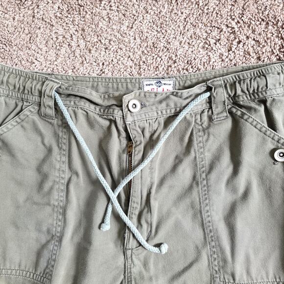 Vintage Y2K Baggy Cargo Pants Womens 11 Olive Green Army Gorpcore Skater 2000s - Picture 6 of 11